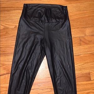 Black leather leggings